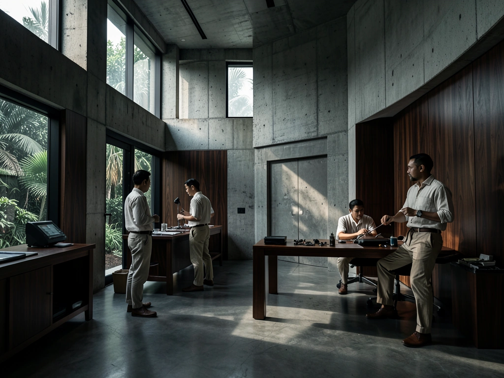 Modern Indonesian architectural interior